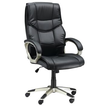 Wikinger Chaise de bureau, chaise de direction avec fonction berçante, chaise de bureau, chaise de bureau, chaise pivotante ergonomique, siège sport, dossier haut, 70 x 58 x 114-124 cm
