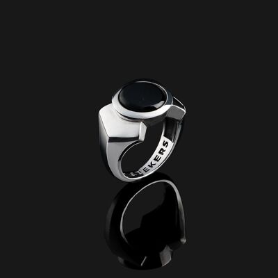 Bague en argent sterling 925 et onyx Kudos