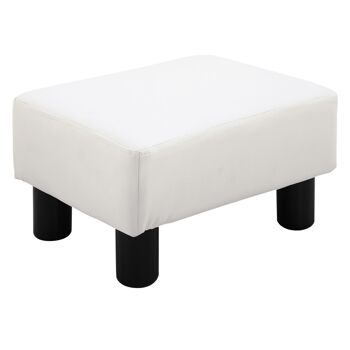 Wikinger Repose-pieds, repose-jambes, tabouret, banc d'entrée, tabouret sans dossier, banc Chesterfield en simili cuir, blanc, 40 x 30 x 24 cm 33