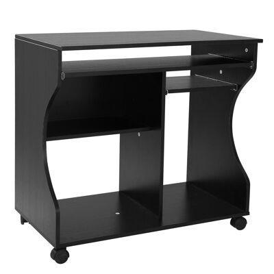 Wikinger Computertisch Eckschreibtisch Winkelschreibtisch Bürotisch PC-Tisch Schwarz 80 x 48 x 76 cm