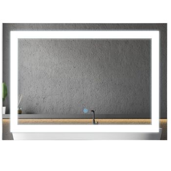Wikinger Miroir lumineux LED Miroir de salle de bain Miroir de salle de bain Miroir mural (modèle 1/50 x 70 x 4 cm)
