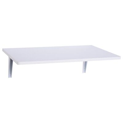 Wikinger Wandklapptisch Wandtisch Klapptisch Esstisch Schreibtisch, MDF, Natur/Weiß, 60x40cm (Weiß)