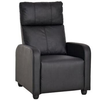 Wikinger fauteuil de relaxation inclinable fauteuil TV fauteuil avec fonction inclinable simili cuir (noir)