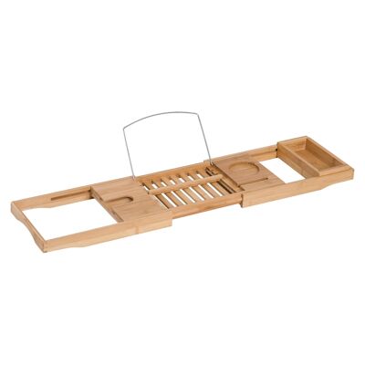 Wikinger bathtub shelf, bathtub bridge, bathtub support, bathtub tray, bathtub, bamboo, natural, (70-105) x 21.8x5cm