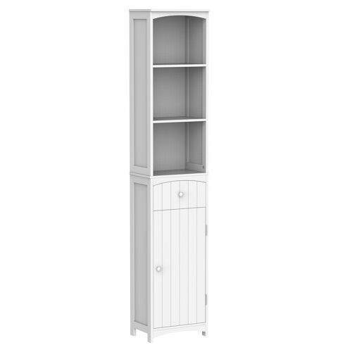 Wikinger bathroom cabinet, tall cabinet, bathroom cabinet, bathroom shelf, bathroom cabinet, bathroom furniture, MDF, white, 34x24x170cm