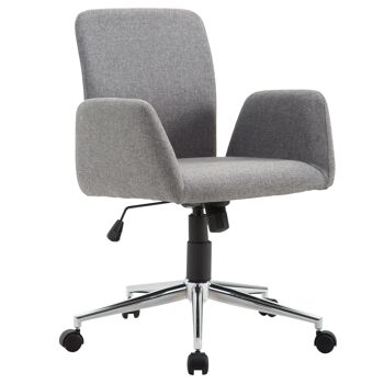 Chaise de bureau Wikinger, chaise pivotante, chaise de bureau à roulettes, fauteuil de style nordique, réglable en hauteur avec fonction inclinable, chaise de bureau 61x58x88-97.5 cm