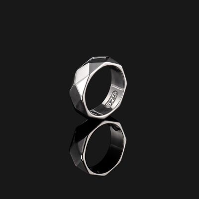 925 Sterling Silber Geom-Ring