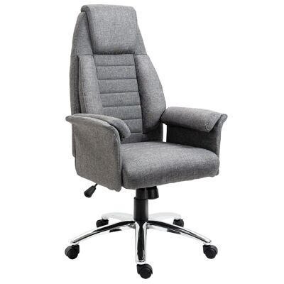 Sedia girevole Wikinger, poltrona direzionale, sedia da ufficio, sedia da scrivania, altezza regolabile, tessuto + metallo, 68x69x116-126cm (grigio)
