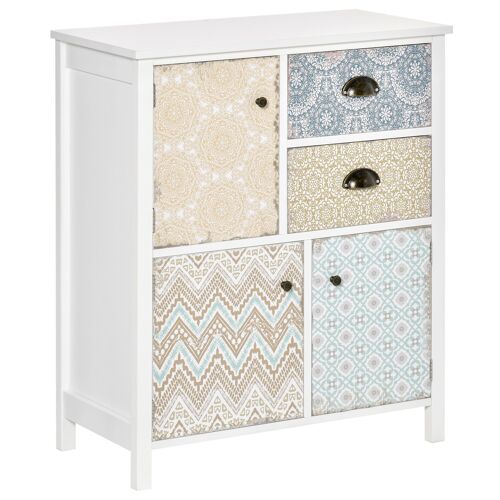 Wikinger sideboard dresser side cabinet multi-purpose cabinet shabby chic wood colorful W68 x D34 x H80cm