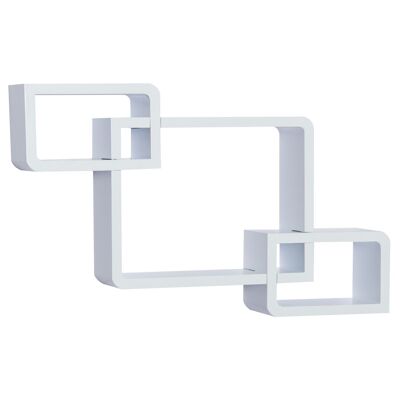 Wikinger étagère murale étagère cube Étagère cube avec 3 compartiments MDF blanc