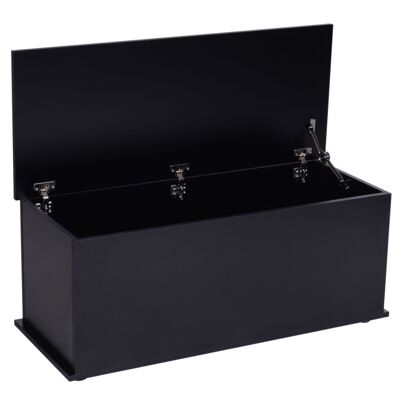 Boîte de rangement coffre Wikinger boîte en bois avec couvercle à charnière noir