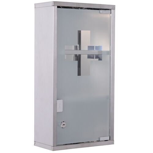 Wikinger medicine cabinet medicine cabinet medicine cabinet 3 compartments home pharmacy stainless steel 25 x 12 x 48 cm