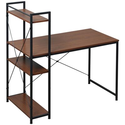 Wikinger desk computer table work table office table with shelf black 120x64x121cm