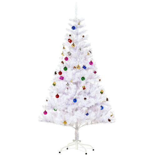 Wikinger Christmas tree artificial Christmas tree 150 cm with stand including decoration (150 cm, white/Christmas tree) 33