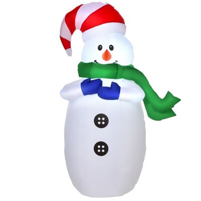 Wikinger figura LED con motivo Babbo Natale pupazzo di neve gonfiabile decorazione natalizia giardino illuminato, L 55 x P 45 x A 120 cm, IP 44, bianco caldo