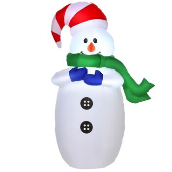 Wikinger Figurine LED motif Noël Père Noël bonhomme de neige gonflable Décoration de Noël jardin illuminé, L 55 x L 45 x H 120 cm, IP 44, blanc chaud