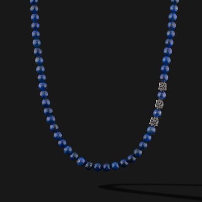 Bracelet Essentiel Or Noir & Lapis Lazuli 2