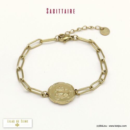 bracelet signe zodiaque SAGITTAIRE astro acier 0220029