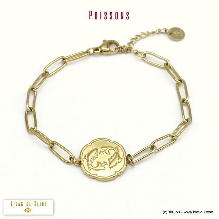 Pulsera PISCIS signo del zodiaco astro acero 0220032