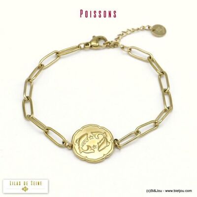 bracelet POISSONS signe astro zodiaque acier 0220032