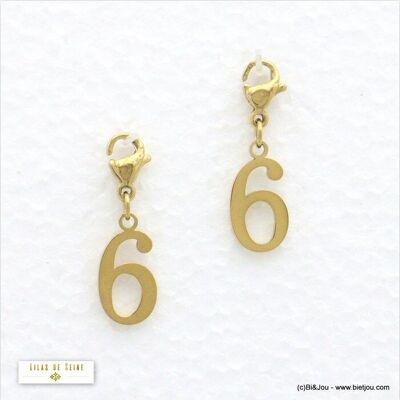 2 charms number six 6 steel charm 0620543