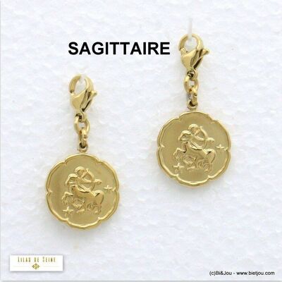 2 charms ciondolo segno zodiacale SAGITTARIO in acciaio 0620553