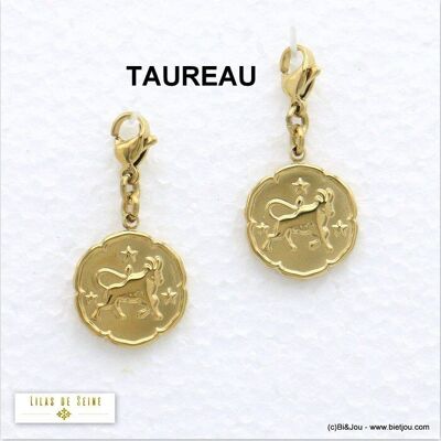 2 charms charm signo astrológico TAUREAU acero 0620556