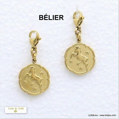 2 charms breloque signe astro BELIER acier 0620562