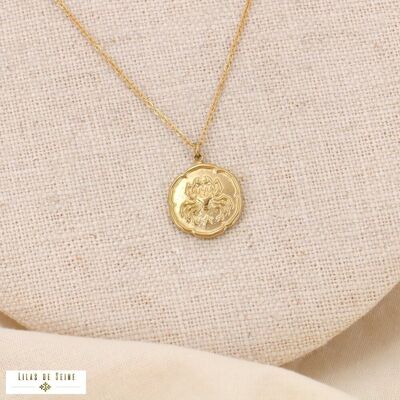 Collier signe astro CANCER zodiacal acier 0123171