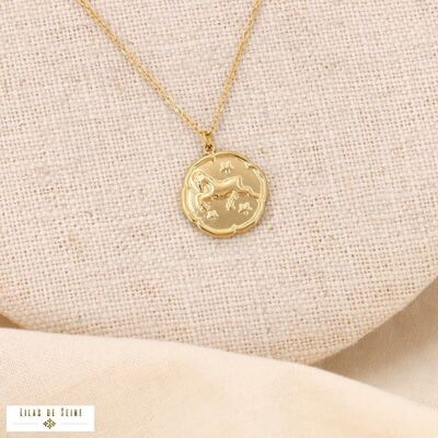 Collar con signo astrológico del zodiaco Aries acero 0123177