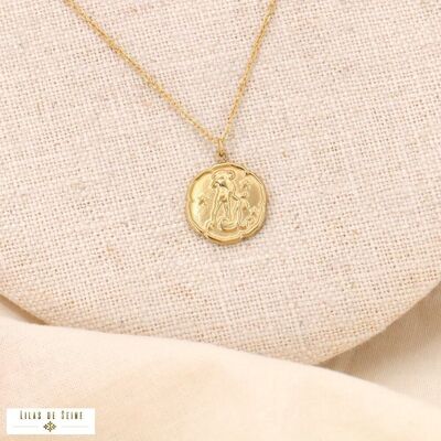 Collier signe astro VERSEAU zodiacal acier 0123178