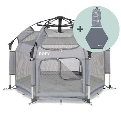 Set PETY playpen for small dogs, with floor mat and roof