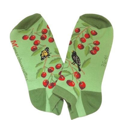 Frankreich-Socken aus Bio-Baumwolle – Frühling-Sommer, Kirschzeit