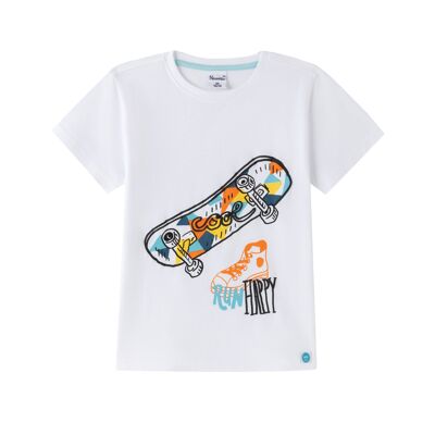 T-Shirt mit Skateboard-Aufdruck