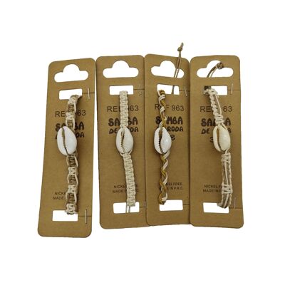 Set di 35 braccialetti in cotone naturale