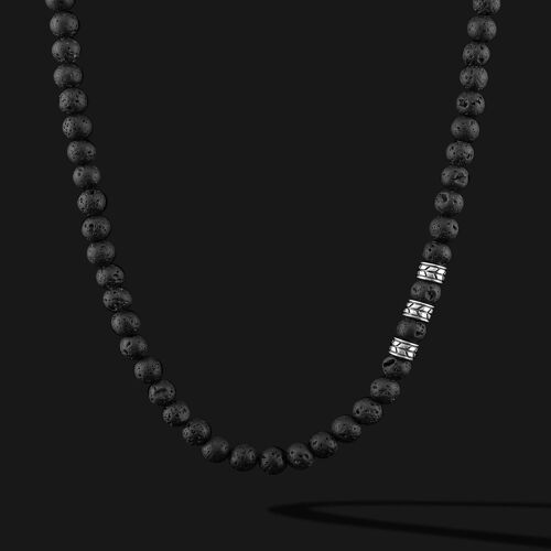 Royale 925 Sterling Silver & Lava Necklace