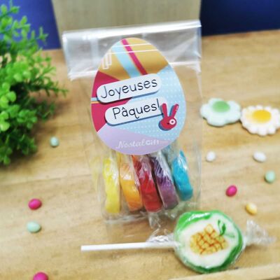 Rock Easter lollipop bag x5 - “Happy Easter”