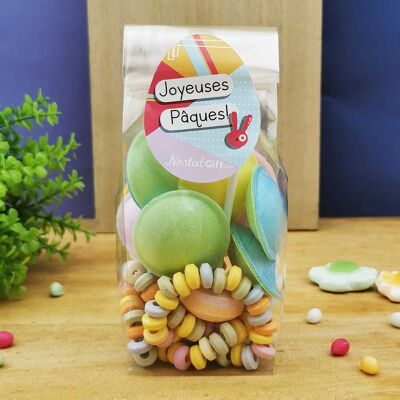 Sachet de bonbons dextrose (Assortiment avec 2 colliers, 10 soucoupes et 2 sucettes lollies) - Joyeuses Pâques