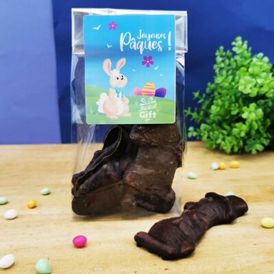 Bolsa de figuras de Pascua de malvaviscos bañadas en chocolate x 5