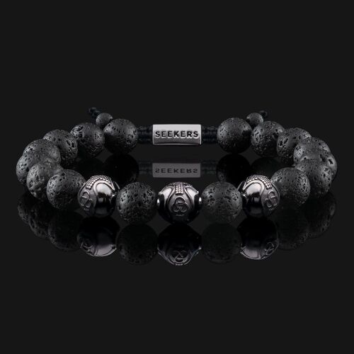 Premium Black Gold & Lava Bracelet