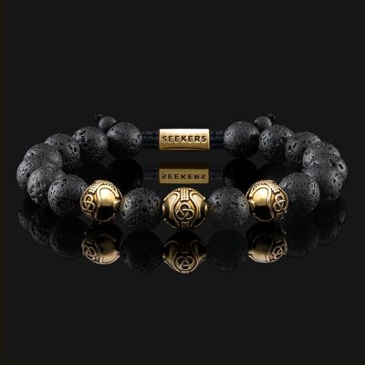 Premium Gold Vermeil & Lava Bracelet