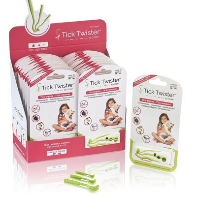 Présentoir de 24 blisters de 3 tire-tiques Tick Twister® VA