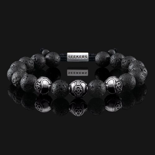 Premium 925 Sterling Silver & Lava Bracelet