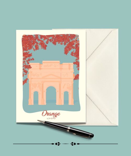 Carte Postale ORANGE Arc de Triomphe - 15x21cm