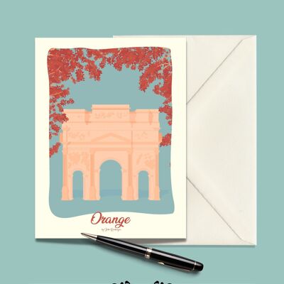 Postal Arco de Triunfo NARANJA - 15x21cm