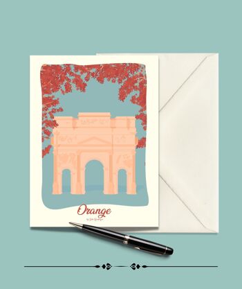 Carte Postale ORANGE Arc de Triomphe - 15x21cm 1