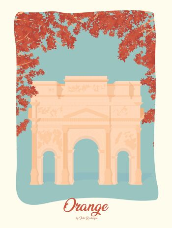 Carte Postale ORANGE Arc de Triomphe - 15x21cm 3