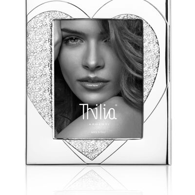 Photo Frame 18x24 cm Silver "Heart" Line