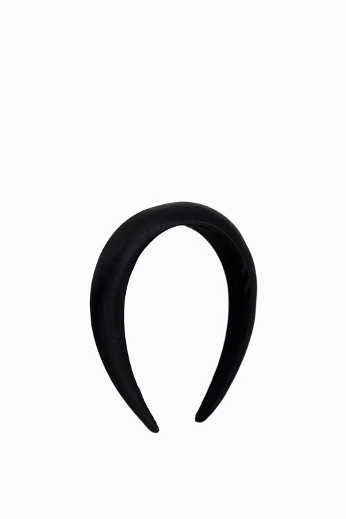 Satin Padded Headband in Black