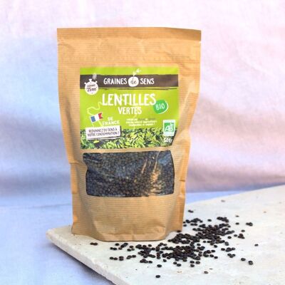 Organic green lentils from France - 500g